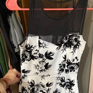 White & Black Flower Dress